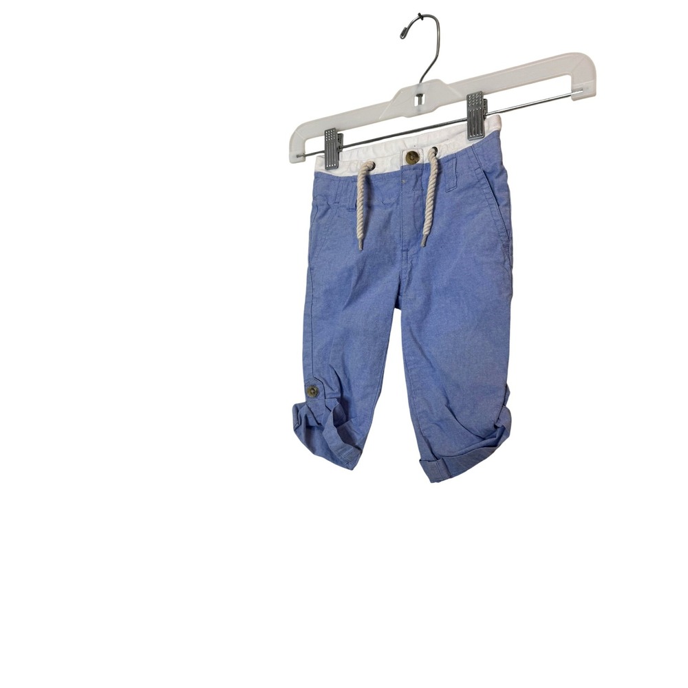 Janie And Jack Pants Baby Boys 12-18 Months Blue Drawstring Roll Cuff Khaki